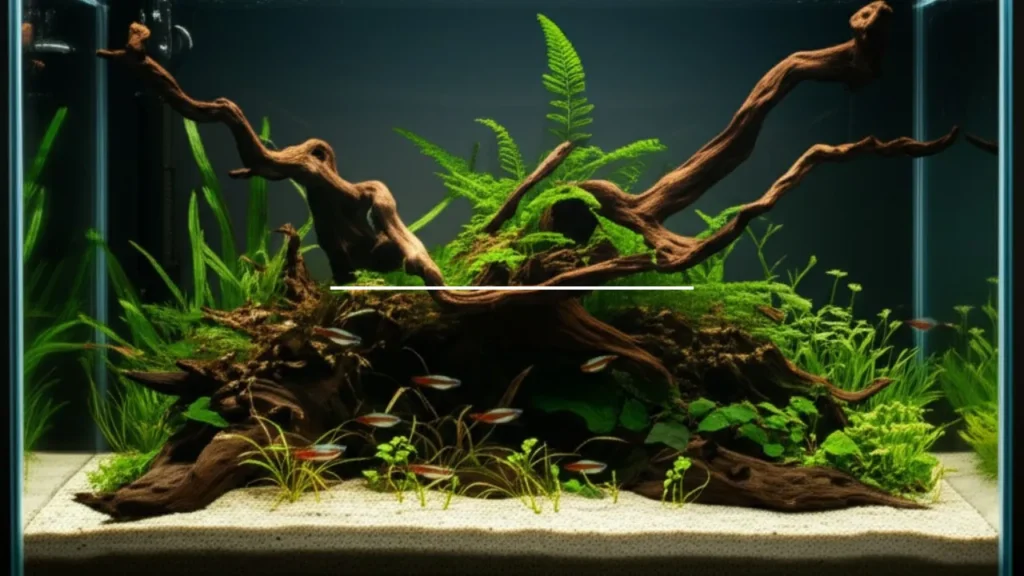 A perfect beginner low-tech aquarium, a 20-gallon long tank, with the text "Your Foundation for Success" overlaid.